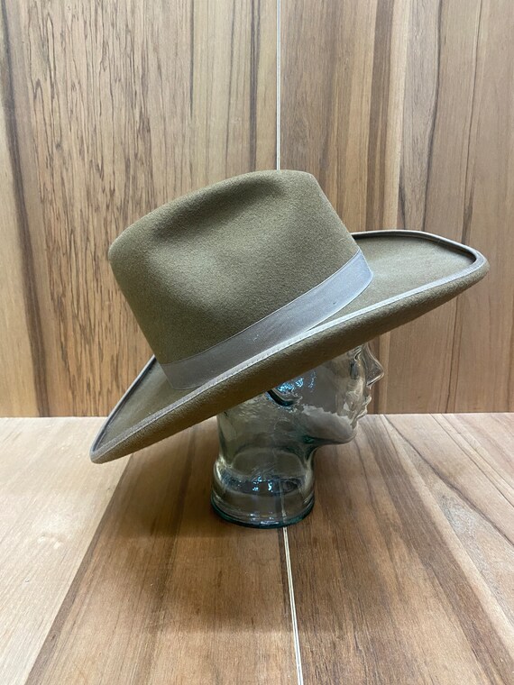 Vintage Beaver Hats brown wool cowboy western rod… - image 8