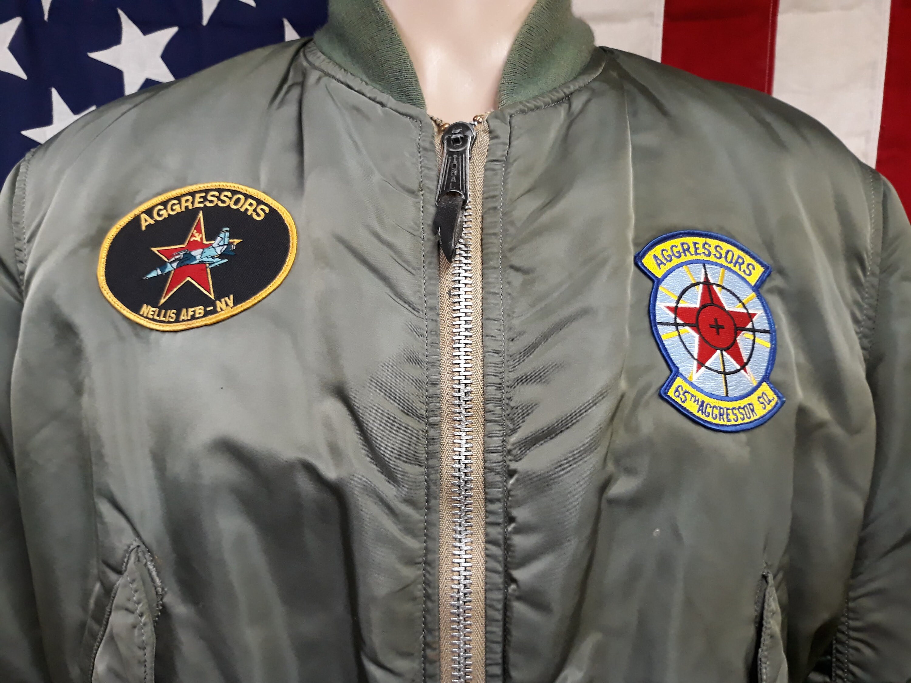 Us Air Force Ma 1 Reversible Green Flight Jacket By Alpha Etsy