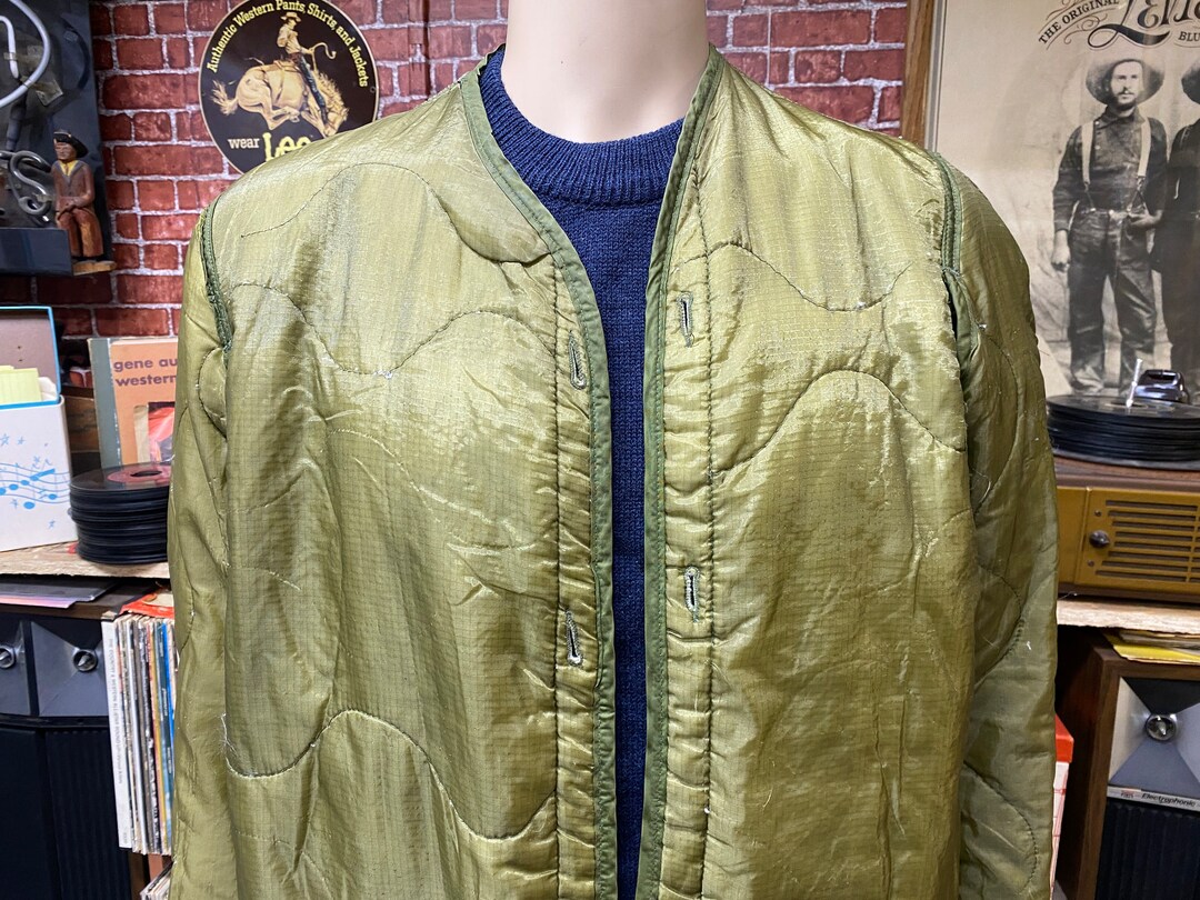 M65 US Army Green Quilted Jacket Lining, True Vintage Military