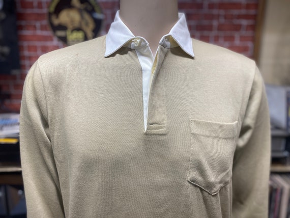 80's Triple Crown UNWORN beige fashion knit shirt… - image 1