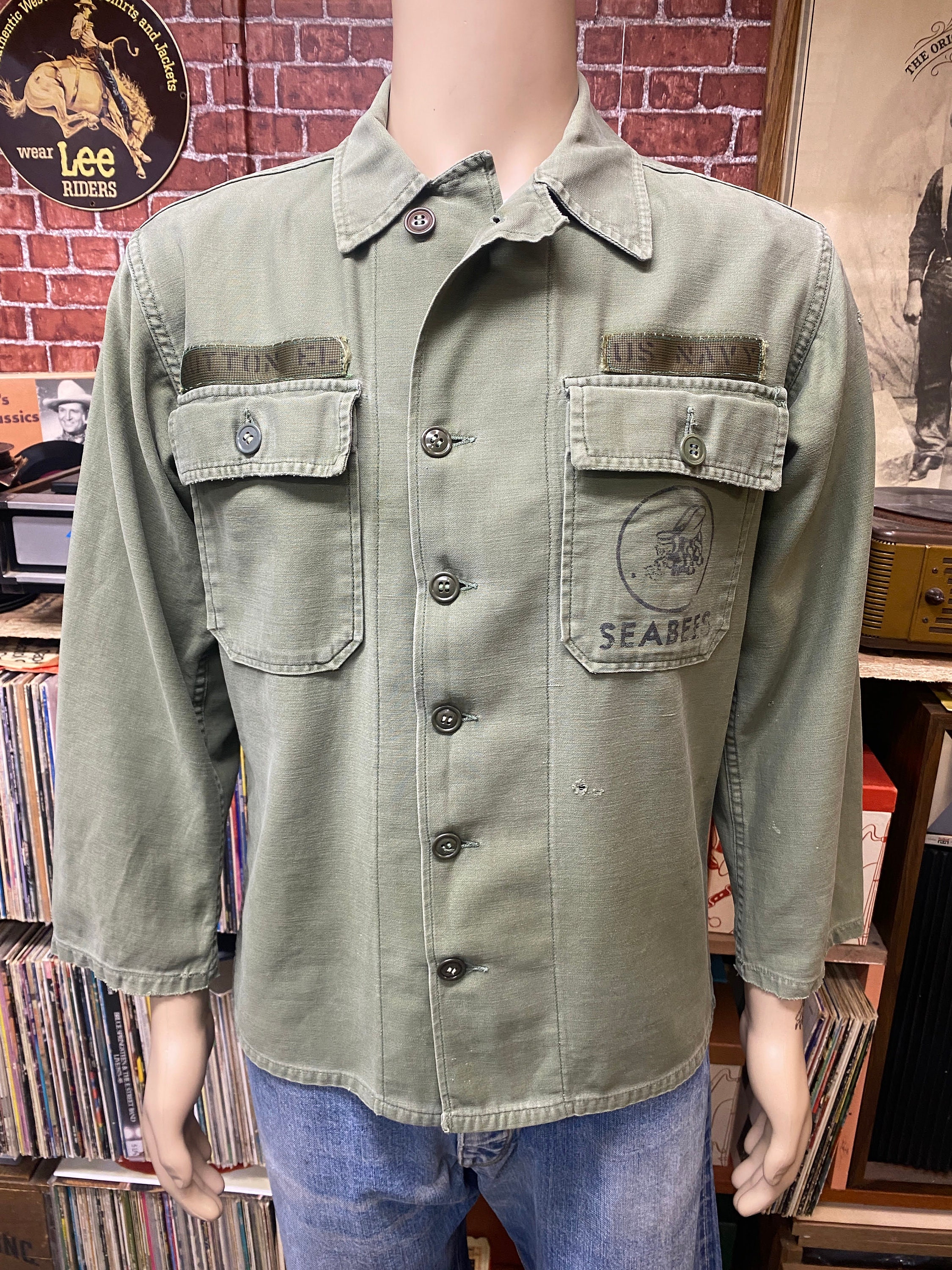 50's U.S. Navy Seabees Field Utility Cotton Sateen OG-107 Type I