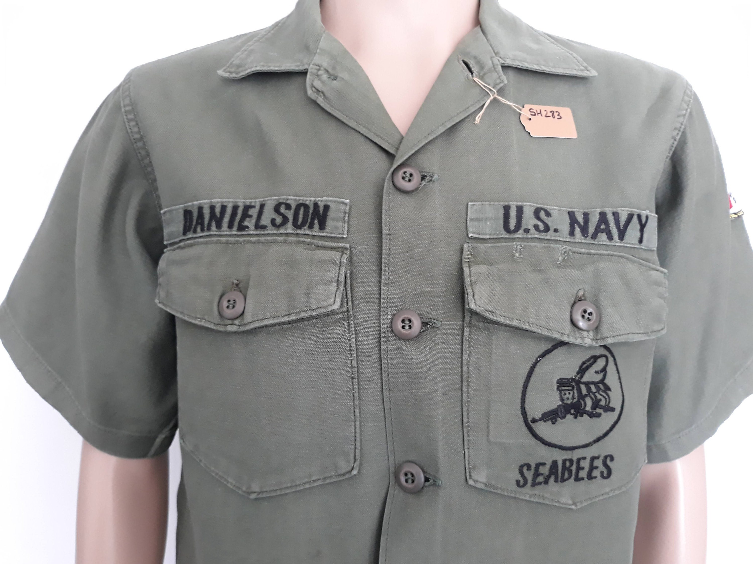 Vintage U.S. Navy Seabees Shirt, PWC Yokosuka, Japan, OG-107