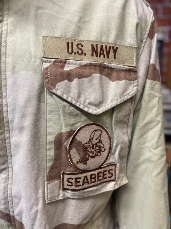 90's NOS US Navy Seabees cold weather coat desert… - image 6