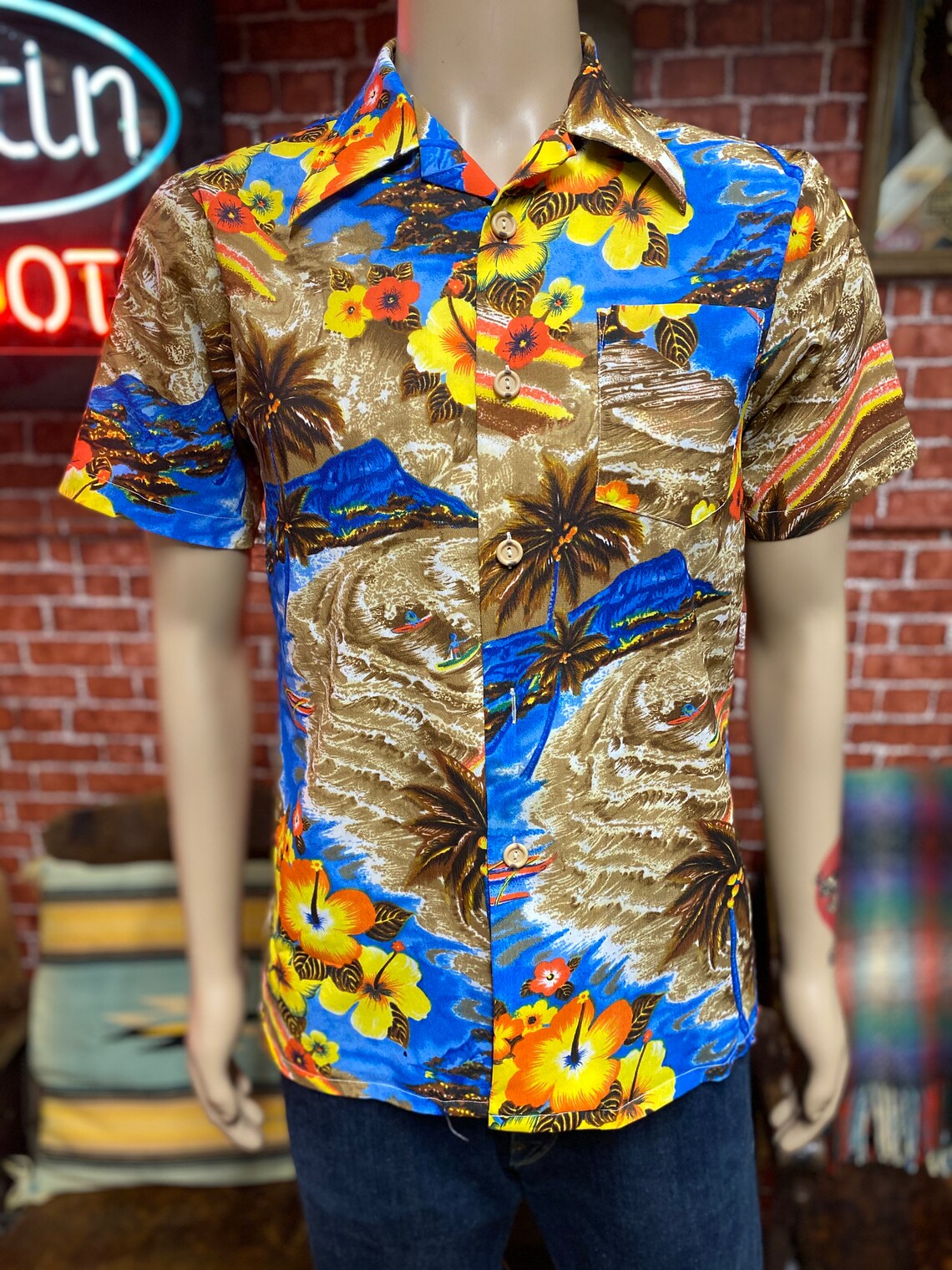 Towncraft JCPenney hawaiian men's shirt 100 polyester Etsy Nederland