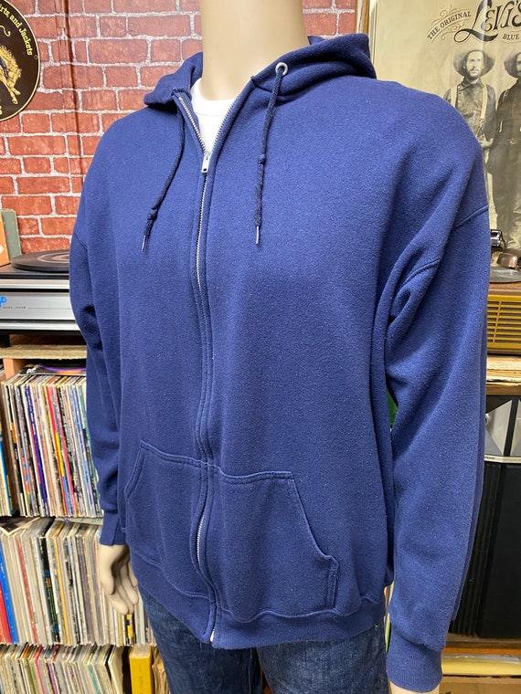 90's Tultex blue sweatshirt hoodie size X-large m… - image 6