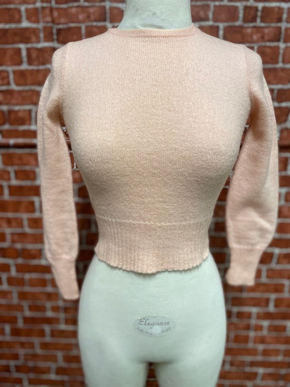 Vtg 50's Alant Fashion 100% pure wool pink sweater