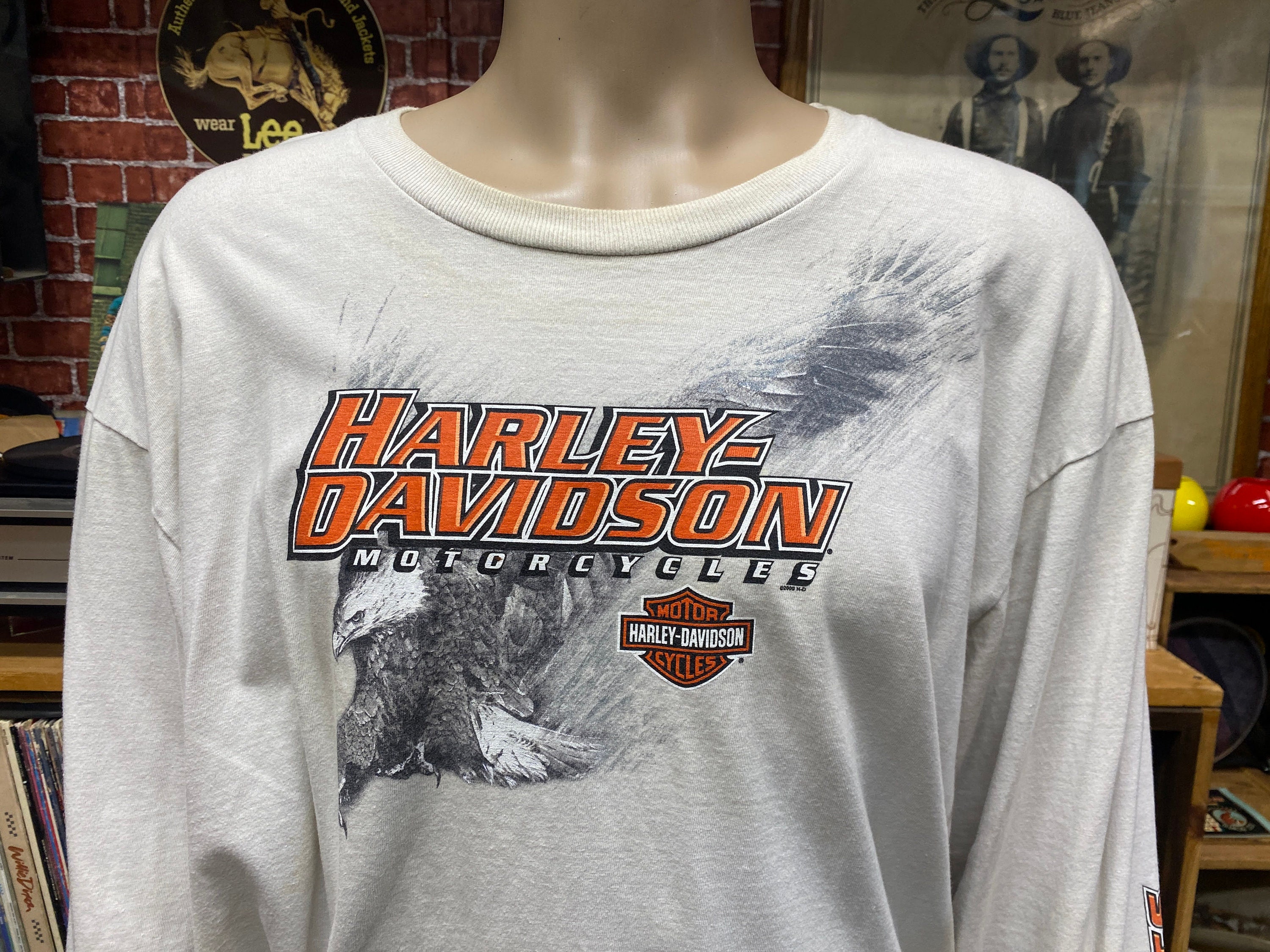 Harley Davidson Maui, Hawaii White Long Sleeve T-shirt Size 2X 