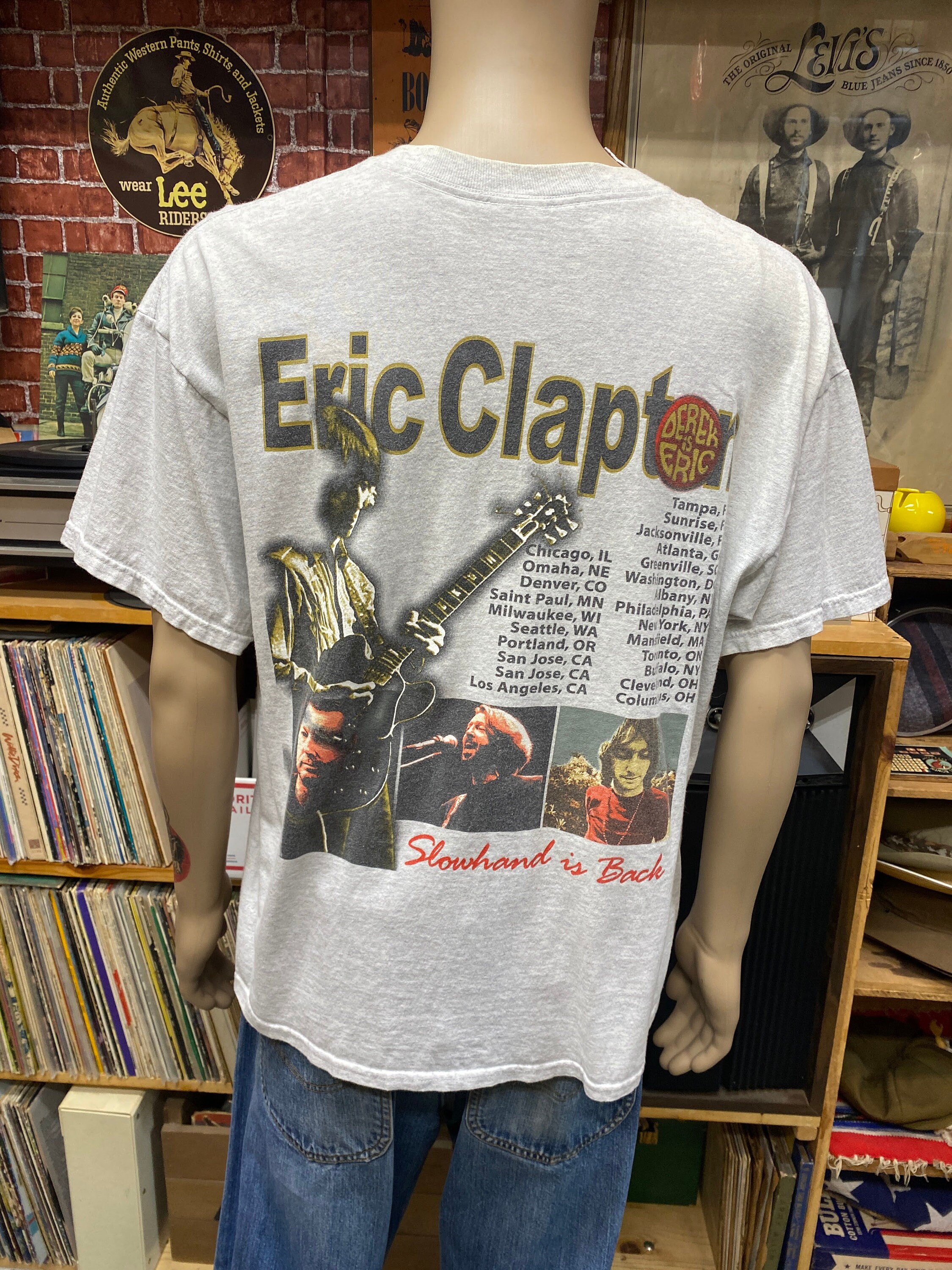Eric Clapton 2004 Summer Tour Concert Souvenir Gray T-shirt Size