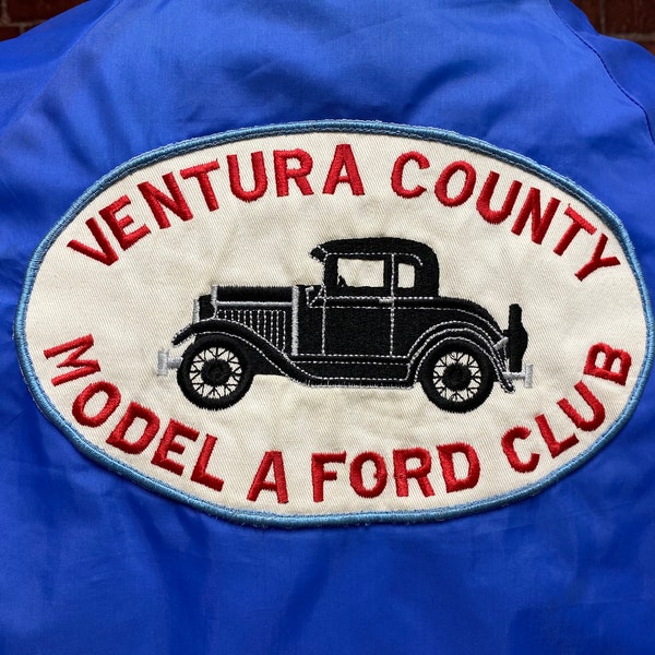 Ford model A Club Ventura County blue windbreaker jacket size large.