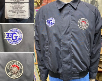 Vintage BF Goodrich Sports Car Club Jacket, Black Quilted Lining, Size Medium