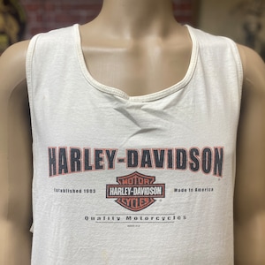 Harley Davidson Motorcycles Santa Barbara, CA white tank top size 3X, made in U.S.A..