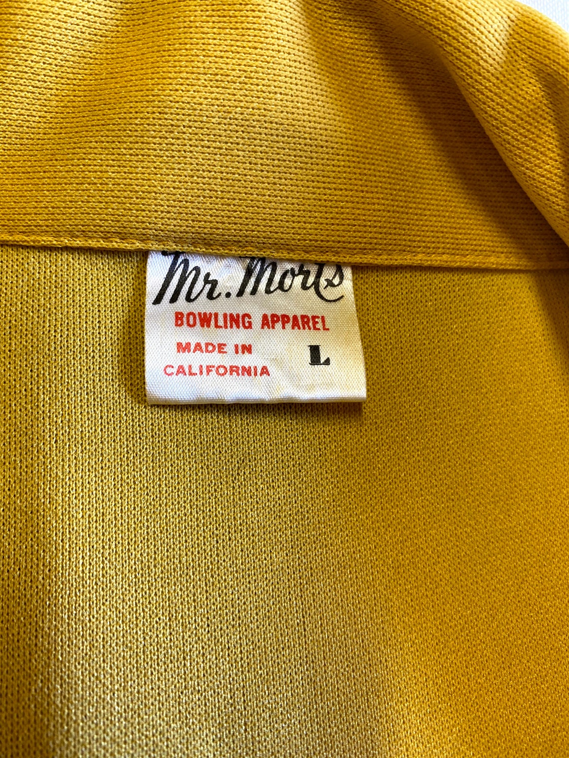 Mr. Morts Bowling Apparel California mustard bowling knit Mr. Morts Bowling Apparel California mustard bowling knit