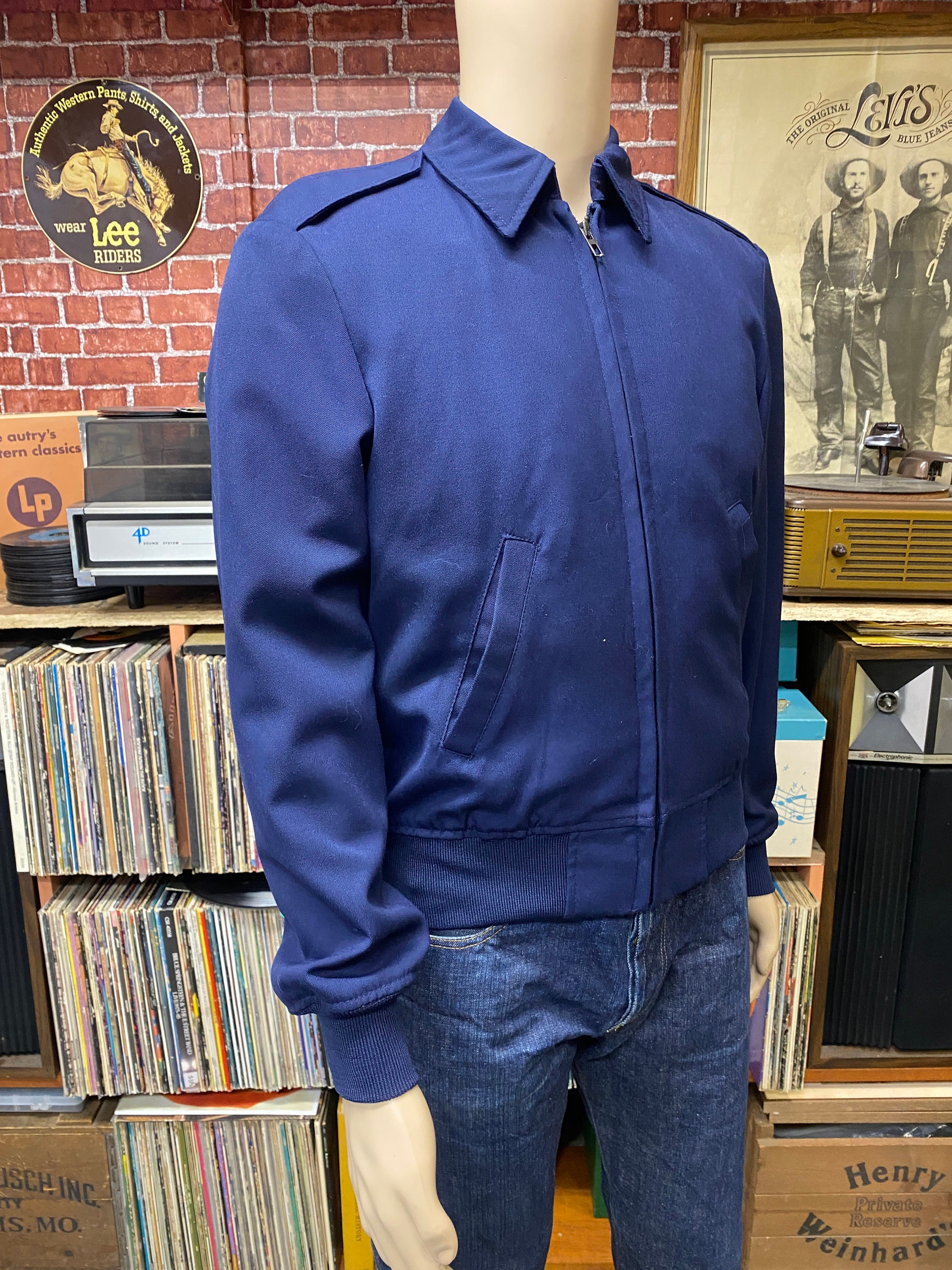 USAF Blue Windbreaker Utility Work Full Lined Jacket Size 36