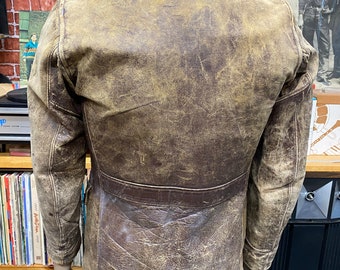 ジャケット・アウター carverno0004678 50s 60s adolphe 50's Half Belt Sport Jacket Brown Horsehide Leather Car Club