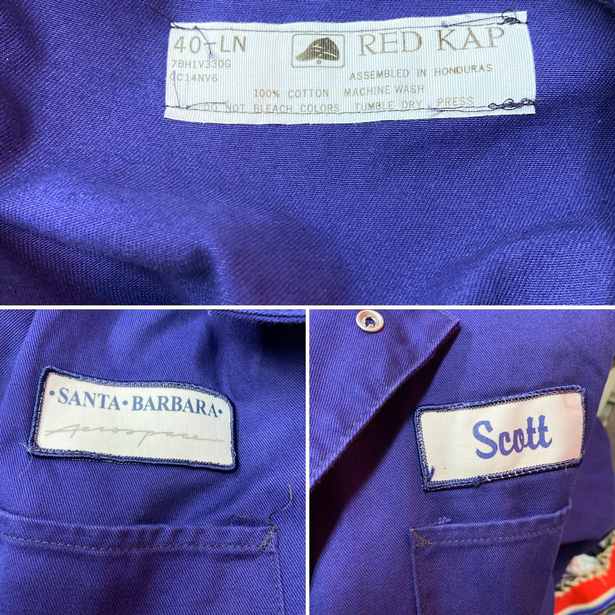 Red Kap Blue Utility Garage Mechanic Coveralls Long Sleeve Outfit