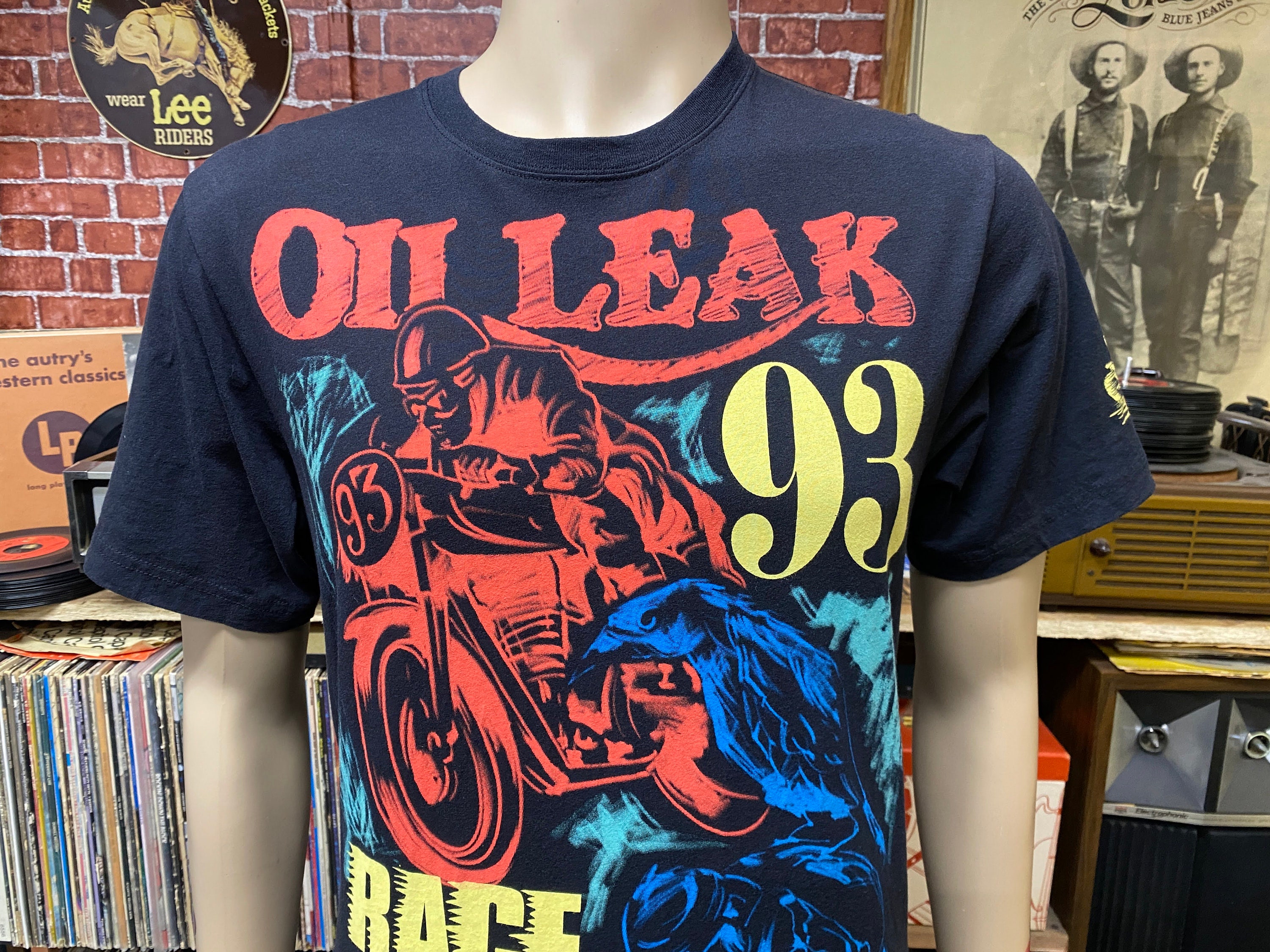 Oil Leak Motorcycle Race Til' the Death Soft Cotton Black T-shirt