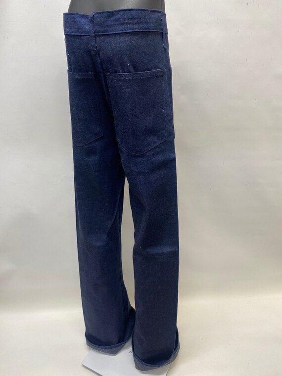 NWT 25x35 Denim sailor style bell bottoms 4 patch… - image 8