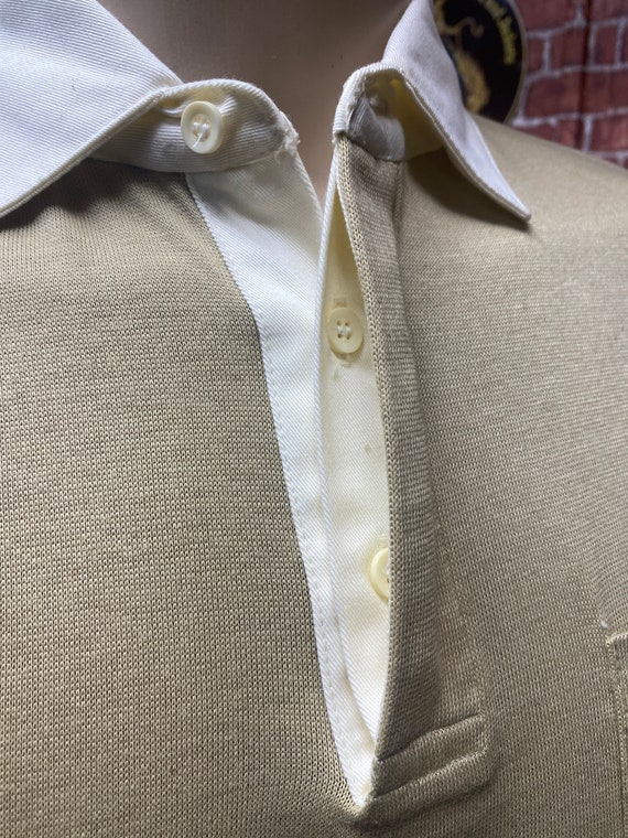 80's Triple Crown UNWORN beige fashion knit shirt… - image 4