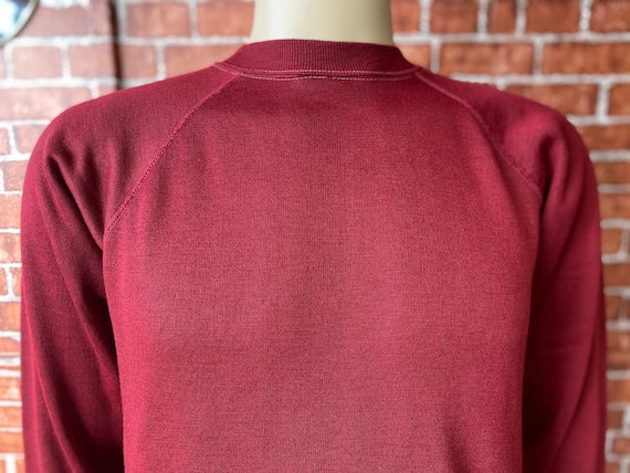 80's burgundy soft sweatshirt blank basic sport g… - image 1