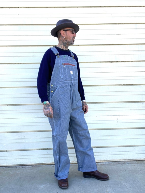 Deadstock Pointer hickory denim work overalls rai… - image 2