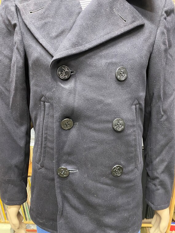 Vintage 70's wool US Navy Peacoat cracker jack si… - image 5