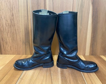 Harley Davidson motorcycle engineer rider police patrol rockabilly tall steel toe leather boots size 10 made in U.S.A.