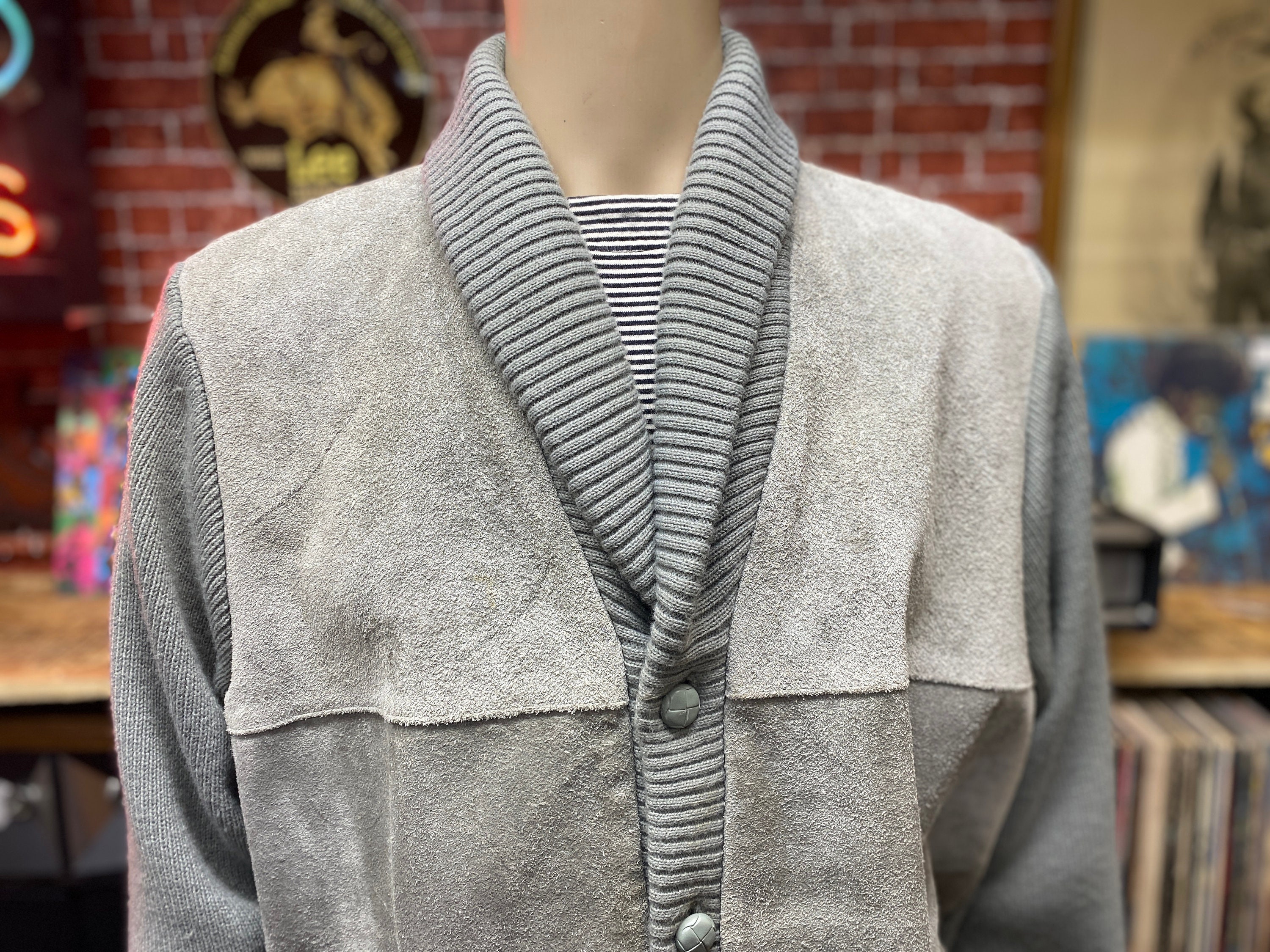 Suede cardigan clearance