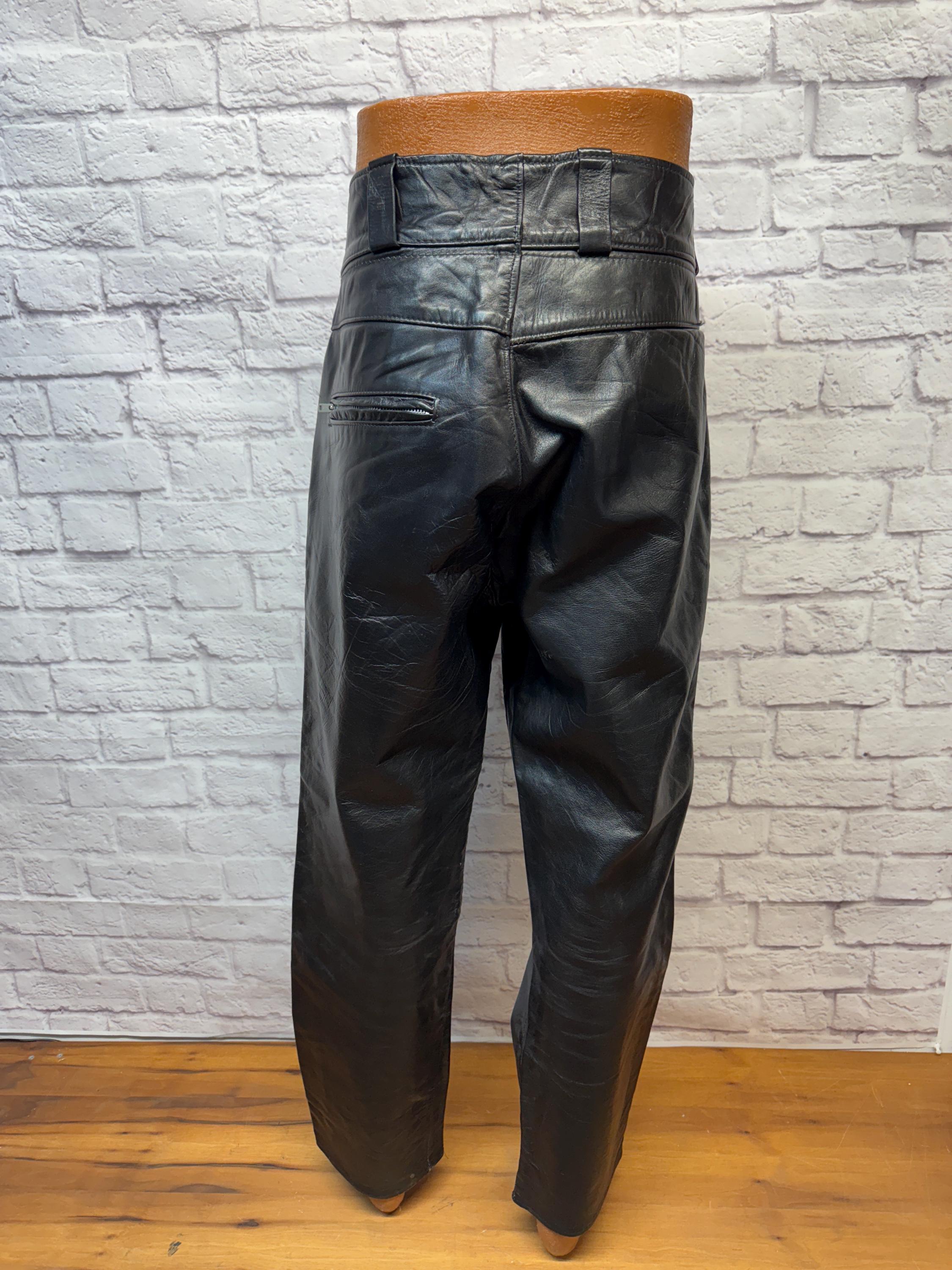 80's AMF Harley-davidson Motorcycle Racing Rider Black Leather