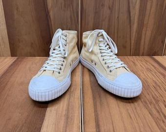 PF Flyers sneakers beige canvas hi top US men's size 12 women's 13.5