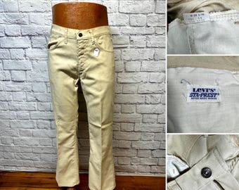 Vintage Levi's Sta Prest Pants Size W34xl31.5 USA Made 70s Bootcut