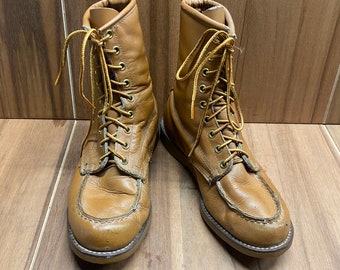 80's Moc toe work wear outdoor boots size US 5R men's 6 women's .