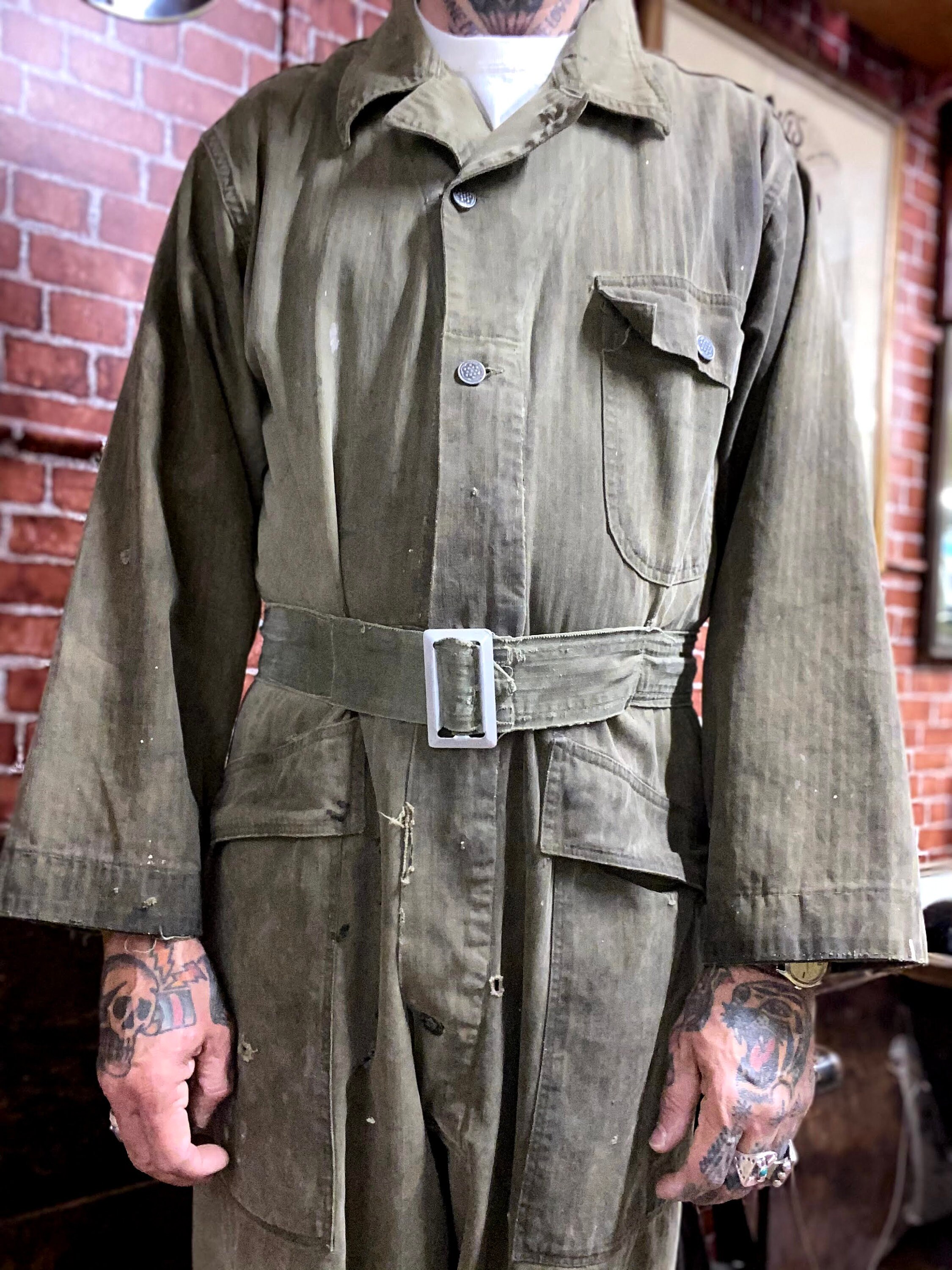 US Army WWII 1st Model HBT 13 Stars Olive Green Utility