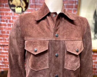 Vtg 60s LEATHER SUEDE JACKET // Vintage Genuine Leather Jc