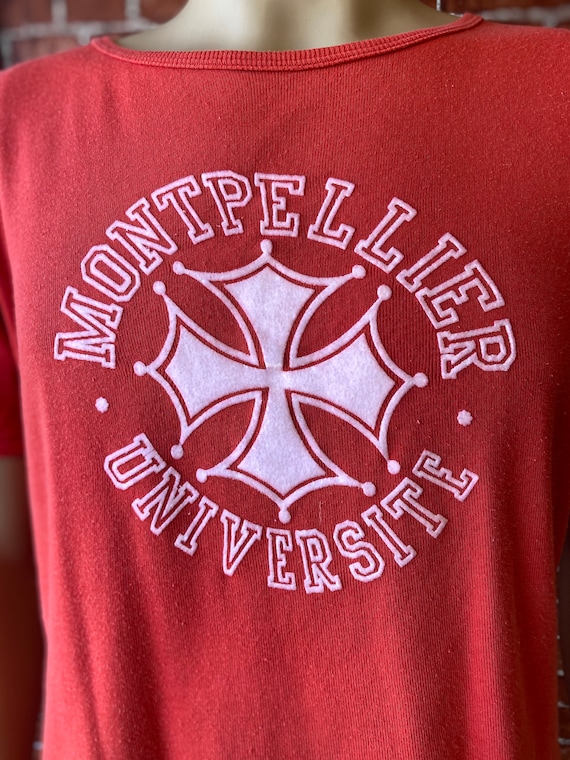 80's Montpellier Université, France red t-shirt si