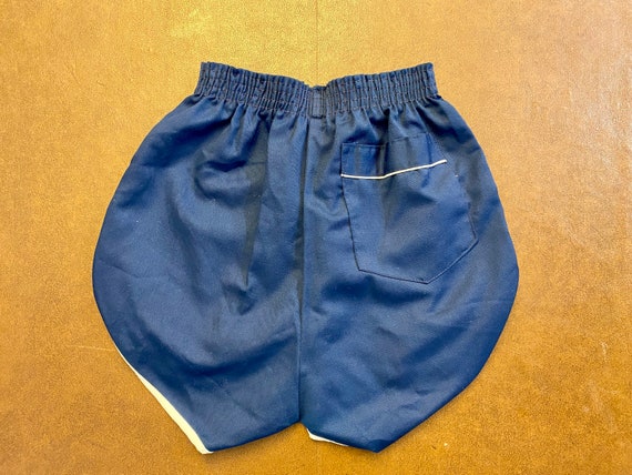 80's Blue unisex athletic short trunks size small. - image 2