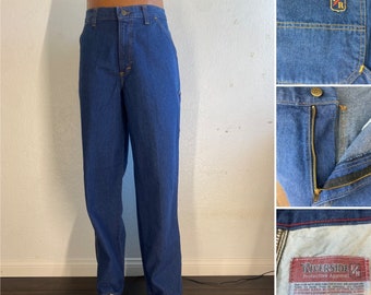 38x32 Riverside fire resistant denim work wear carpenter painter dungaree cotton pants.