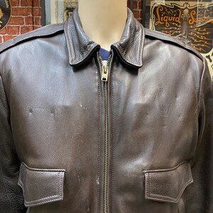 Vtg Rare 70s Golden Bear Type A2 Bomber Leather Jacket Size