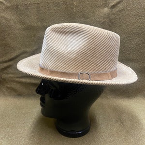 Cambridge Classics by Mervyn&#39;s corduroy velour brimmed fedora hat size small 6 3/4- 6 7/8 Made in U.S.A.