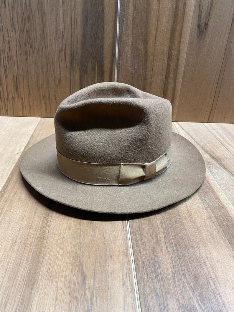 Dorfman Pacific Brown Felt Brimmed Fedora Hat Size 7 1/4 Made in U.S.A ...