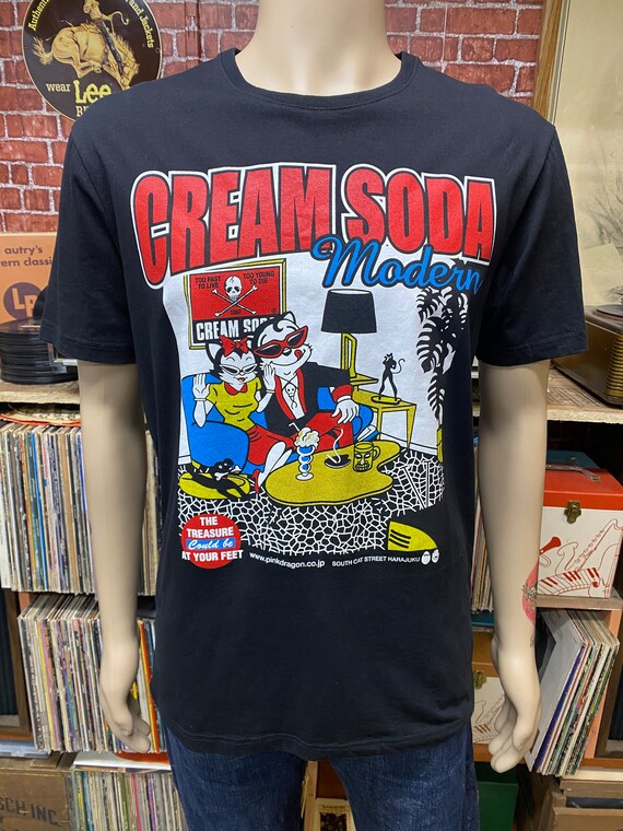 Cream Soda Modern Rockabilly black t-shirt soft c… - image 3