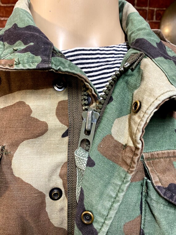 80's M-65 field cold weather jacket camouflage fa… - image 4