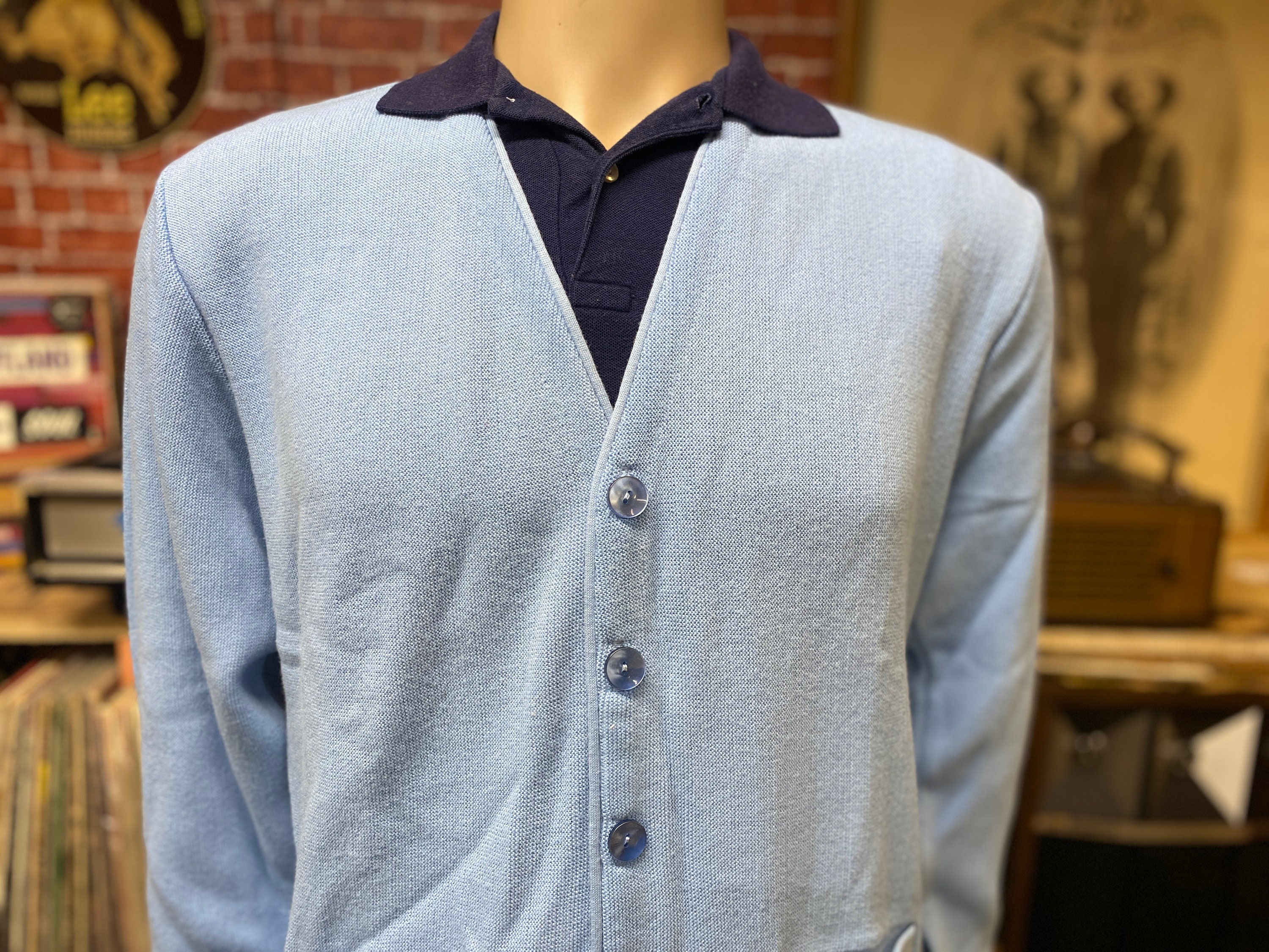 Light Blue Cardigan Men Etsy
