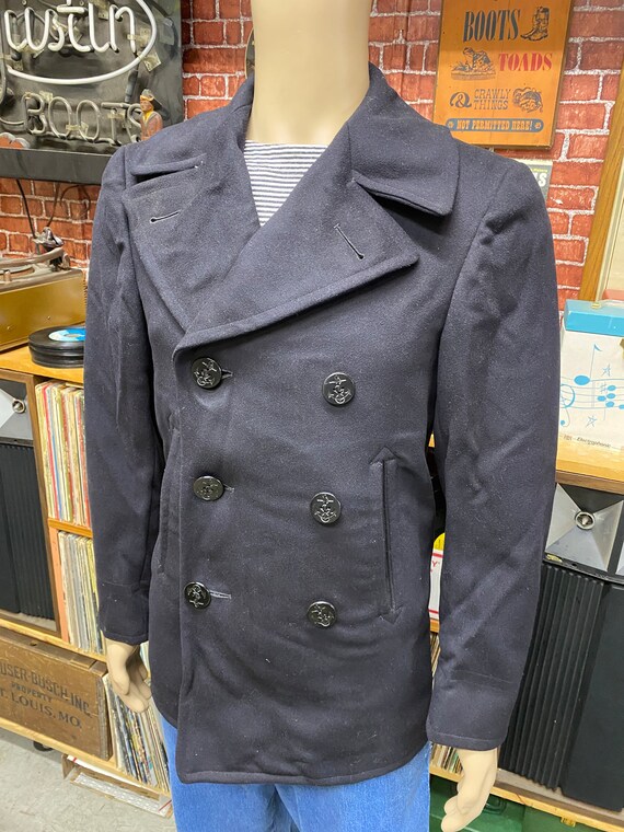 Vintage 70's wool US Navy Peacoat cracker jack si… - image 7