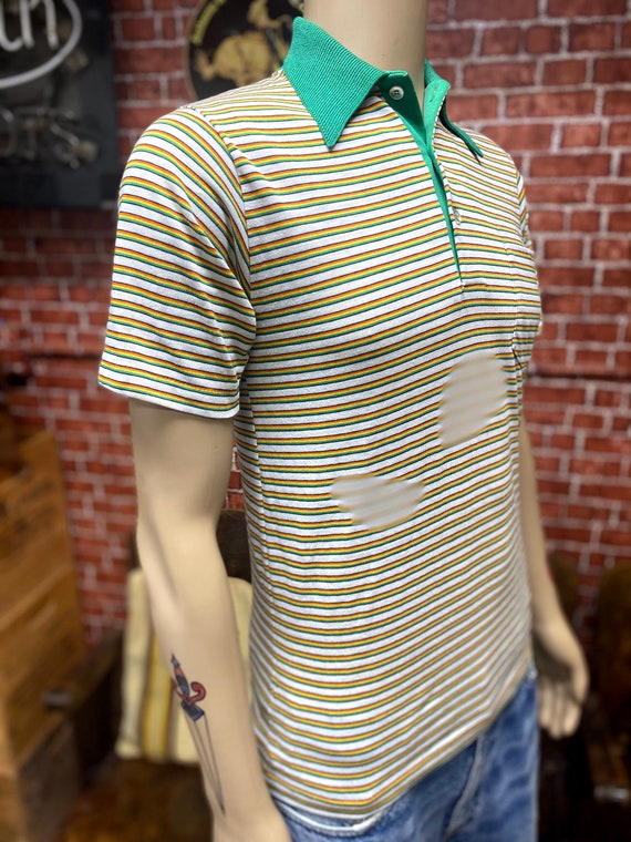80's Pro Action men's fashion striped knit shirt … - image 2