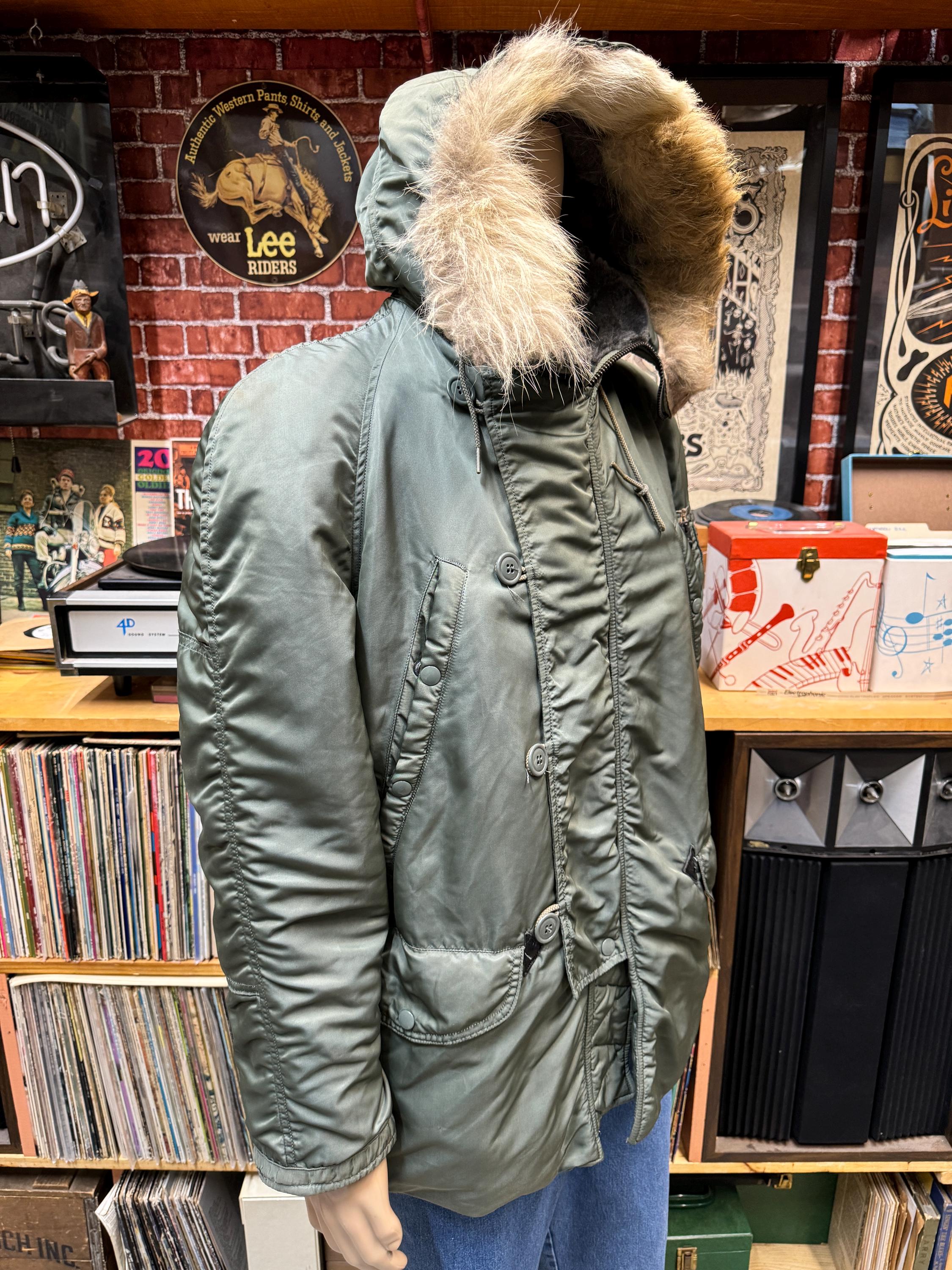 Vtg 60's US Air Force USAF Fur Hood Snorkel Parka Jacket N