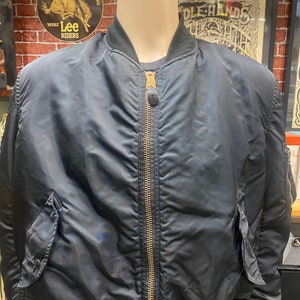90's Alpha Industries MA-1 Black Reversible Flight Bomber Jacket