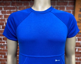 80's Bay Club by Catalina blue sweatshirt short sleeve medium made in Usa.