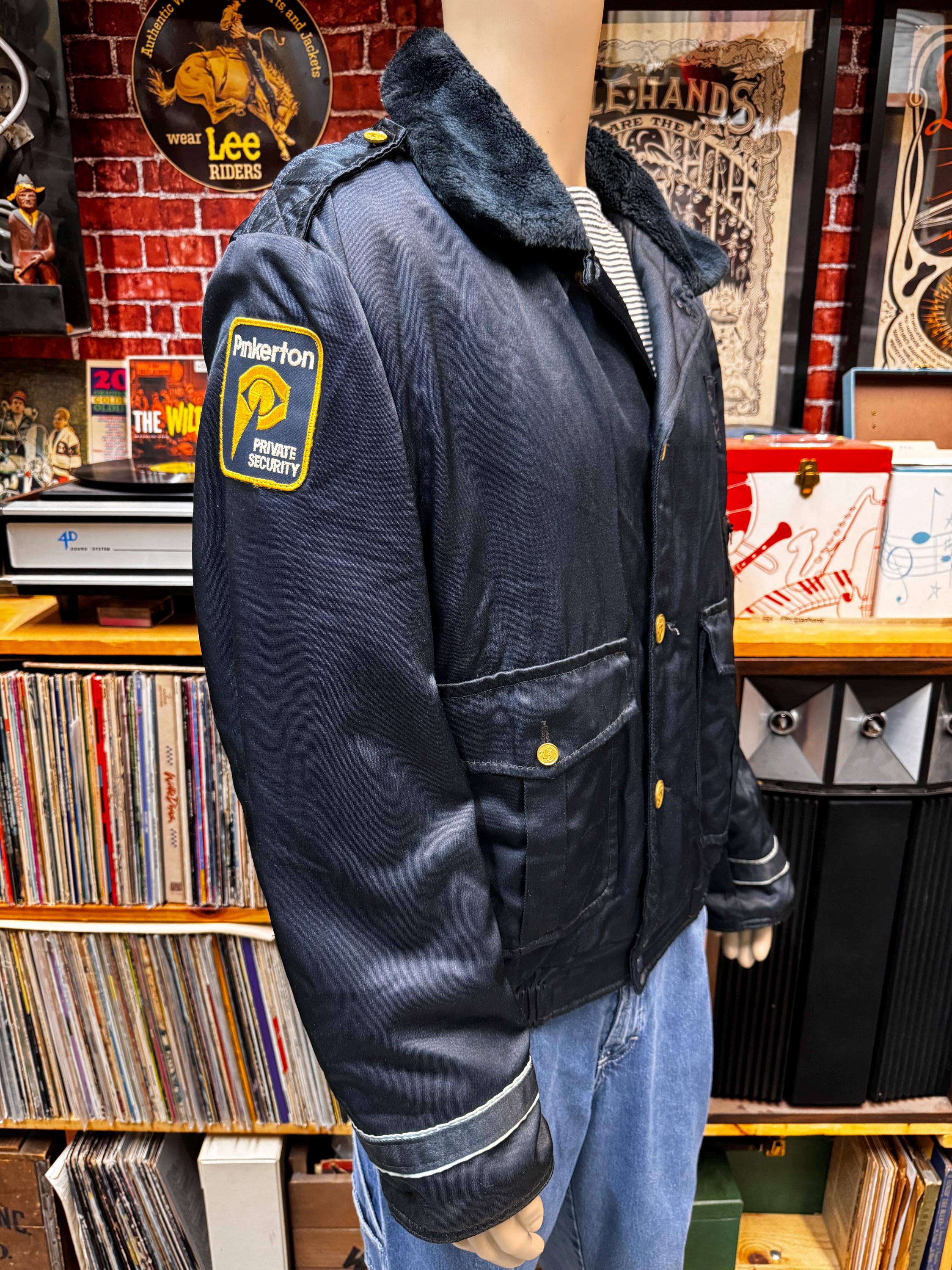 90's Police Security State Trooper Blue Quilted Lining