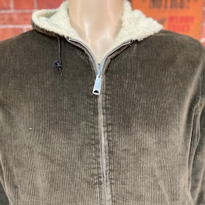 70&#39;s Silton California olive green corduroy coat Igloo size small.