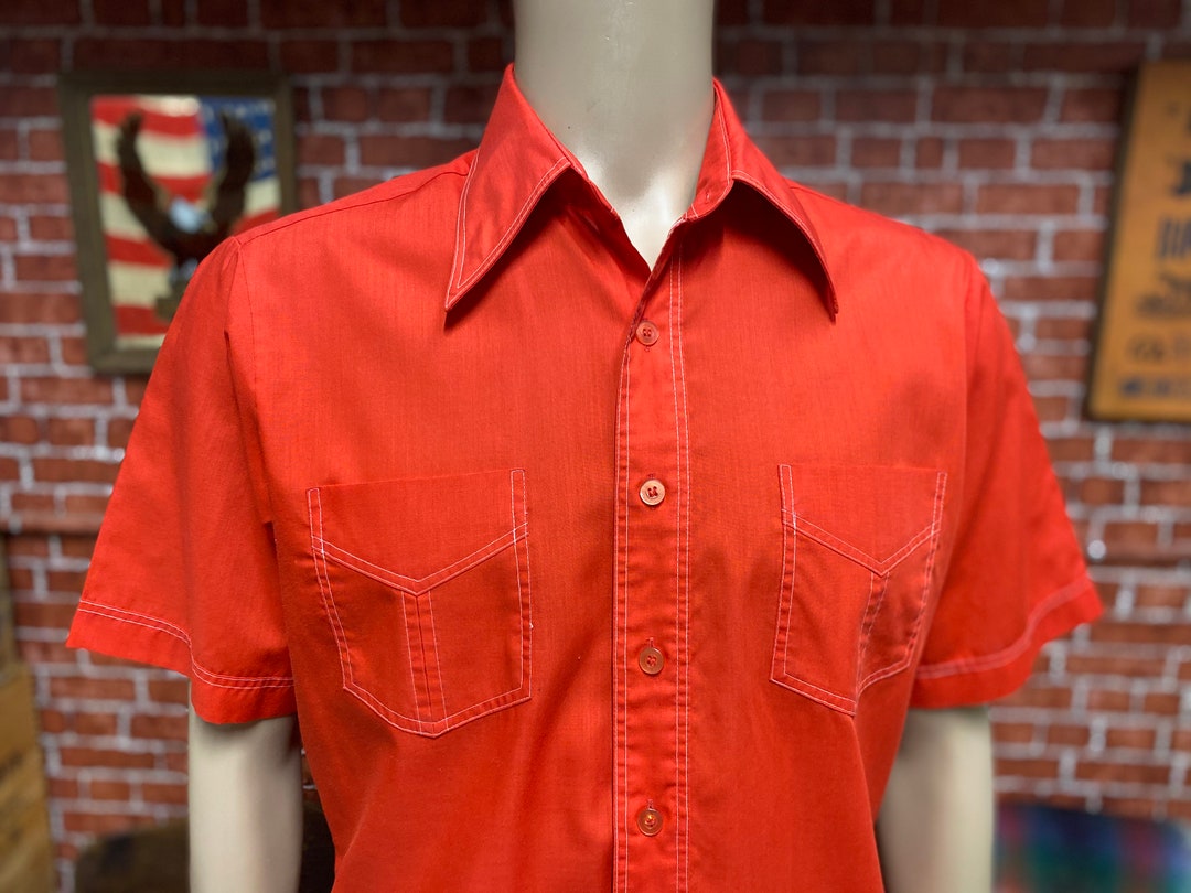 jcpenney mens red dress shirts Jcpenney the Men's Shop 70s Vintage Red Corduroy Quilt Lined Shirt Jacket Large